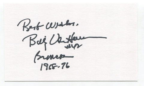 Billy Van Heusen Signed 3x5 Index Card Autograph Football NFL Denver Broncos