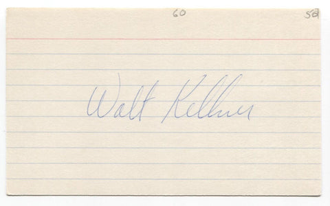 Walt Kellner Signed 3x5 Index Card Baseball Autographed Philadelphia Athletics