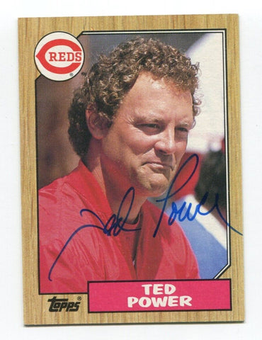 1987 Topps Ted Power Signed Baseball Card RC Autographed AUTO #437