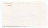 Leo Wells Signed 3x5 Index Card Baseball Autographed Signature