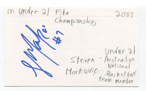 Steven Markovic Signed 3x5 Index Card Autographed Basketball Australia