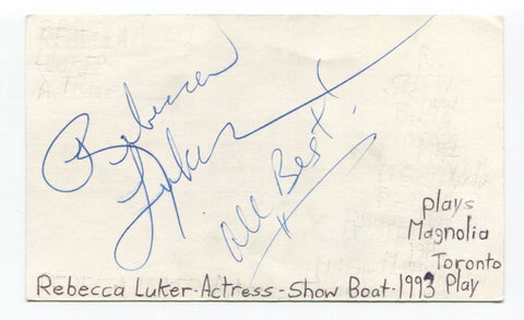 Rebecca Luker Signed 3x5 Index Card Autographed Actress Law And Order Showboat