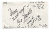 Lisa Daniels Signed 3x5 Index Card Autographed Disney 101 Dalmatians Perdita