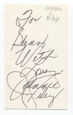 Jeannie C. Riley Signed 3x5 Index Card Autographed Signature Signature