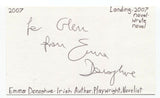 Emma Donoghue Signed 3x5 Index Card Autographed Signature Author Writer