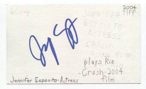 Jennifer Esposito Signed 3x5 Index Card Autographed Signature Actress Crash