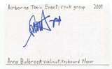 Anna Bulbrook Signed 3x5 Index Card Autographed The Airborne Toxic Event
