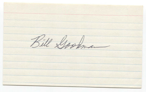 Billy Goodman Signed 3x5 Index Card Baseball Autographed Signature Red Sox