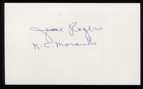 Jesse Rogers Signed Index Card 3x5 NEGRO LEAGUE Autographed Monarchs Auto
