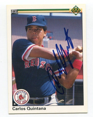 1990 Upper Deck Carlos Quintana Signed Baseball Card RC Autographed AUTO #465