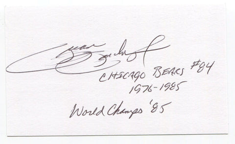 Brian Baschnagel 3x5 Index Card Autographed Chicago Bears Super Bowl Champions