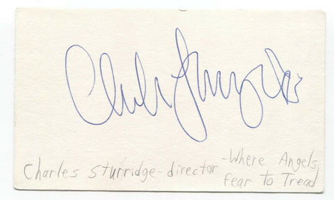 Charles Sturridge Signed 3x5 Index Card Autographed Signature Director