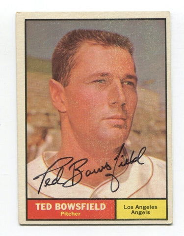1961 Topps Ted Bowsfield Signed Baseball Card Autographed AUTO #216