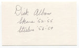 Dick Alban Signed 3x5 Index Card Autographed Football NFL Washington Redskins