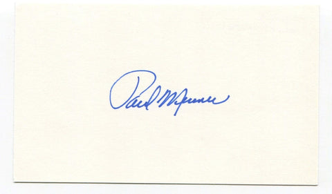 Paul Minner Signed 3x5 Index Card Autographed MLB Baseball 1946 Brooklyn Dodgers