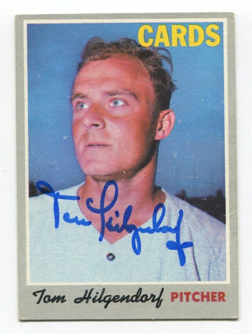 1970 Topps Tom Hilgendorf Signed Baseball Card Autographed AUTO #482