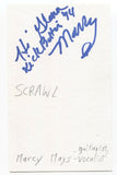 Scrawl - Marcy Mays Signed 3x5 Index Card Autographed Signature Band