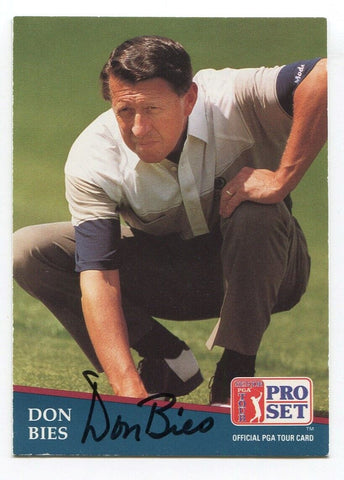 1991 Pro Set PGA Tour Golf Don Bies Signed Card Autographed #211