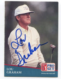 1991 Pro Set PGA Tour Golf Lou Graham Signed Card Autographed #218