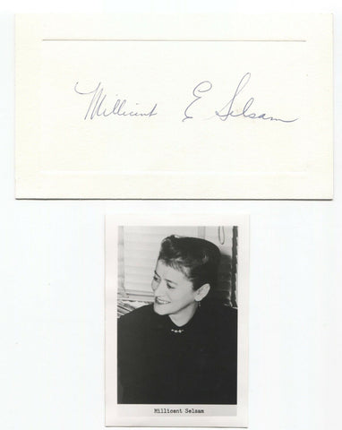 Millicent Selsam Signed Card Autographed Signature Author Writer Plus Photo