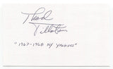 Thad Tillotson Signed 3x5 Index Card Autograph Baseball MLB '67 New York Yankees