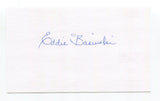 Eddie Basinski 3x5 Index Card Autographed Signature Brooklyn Dodgers All Star