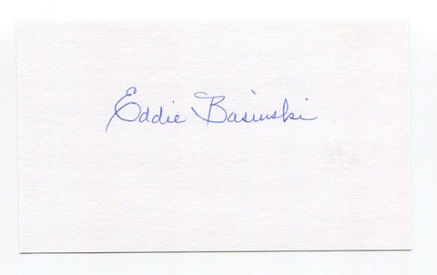 Eddie Basinski 3x5 Index Card Autographed Signature Brooklyn Dodgers All Star