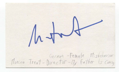 Monika Treut Signed 3x5 Index Card Autographed Signature German Film Director