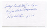 Herb "Briefcase" Simpson Signed 3x5 Index Card Autographed Baseball Negro League