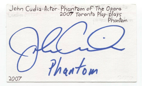 John Cudia Signed 3x5 Index Card Autograph Signature Actor Phantom of the Opera