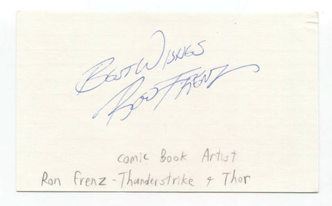 Ron Frenz Signed 3x5 Index Card Autographed Comic Artist Marvel Spiderman Thor