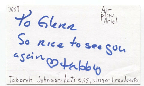 Taborah Johnson Signed 3x5 Index Card Autographed Signature Actress Singer