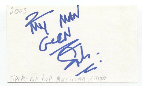 Spec Signed 3x5 Index Card Autographed Signature Musician