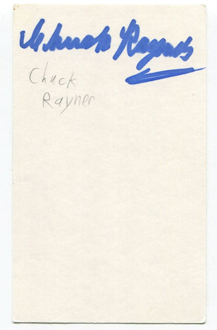 Chuck Rayner Signed 3x5 Index Card Autographed NHL Hockey Hall of Fame HOF