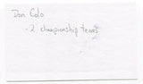 Donald "Don" Colo Signed 3x5 Index Card Autographed Baltimore Colts Pro Bowl NFL