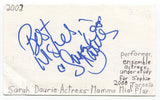 Sarah Daurie Signed 3x5 Index Card Autographed Actress Mamma Mia Play
