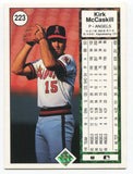 1989 Upper Deck Kirk McCaskill Signed Baseball Card Autographed AUTO #223