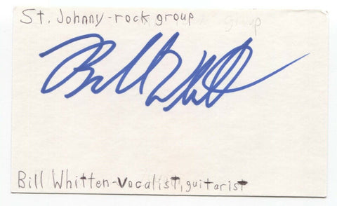 St. Johnny - Bill Whitten Signed 3x5 Index Card Autographed Signature