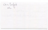 Chris Burford Signed 3x5 Index Card Autograph NFL Football Dallas Texans