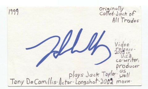 Tony DeCamillis Signed 3x5 Index Card Autographed Signature Actor Longshot