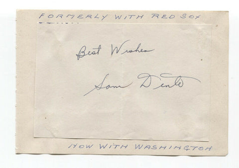 Sam Dente Signed Album Page Autographed Baseball Vintage Boston Braves