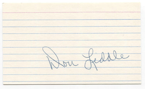 Don Liddle Signed 3x5 Index Card Baseball Autographed Milwaukee Braves