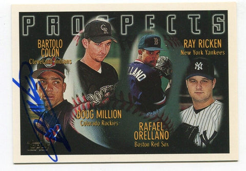 1996 Topps Prospects Bartolo Colon Signed Rookie Card RC Autographed Baseball