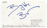 Brigitte Bako Signed 3x5 Index Card Autographed Signature Red Shoe Diaries