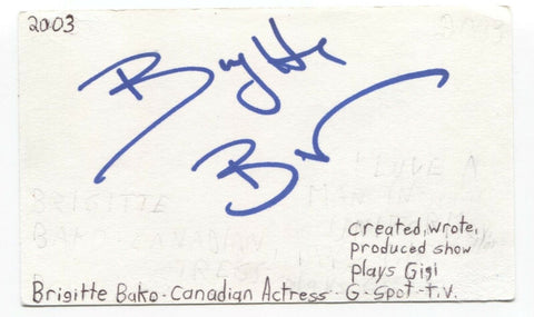 Brigitte Bako Signed 3x5 Index Card Autographed Signature Red Shoe Diaries