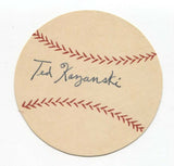 Ted Kazanski Signed Paper Baseball Autographed Signature Philadelphia Phillies