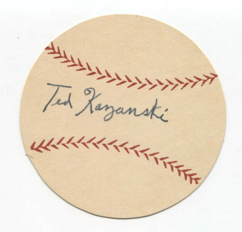 Ted Kazanski Signed Paper Baseball Autographed Signature Philadelphia Phillies