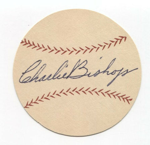 Charlie Bishop Signed Paper Baseball Autograph Signature Philadelphia Athletics