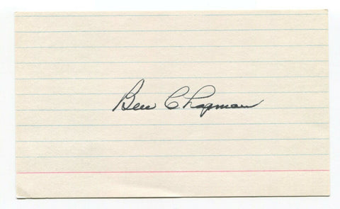 Ben Chapman Signed 3x5 Index Card Autographed Signature Baseball