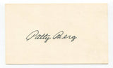 Patty Berg Signed 3x5 Index Card Autographed LPGA Golfer HOF